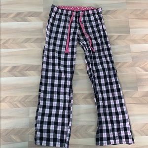 Pink/Black/White Plaid pajama pants